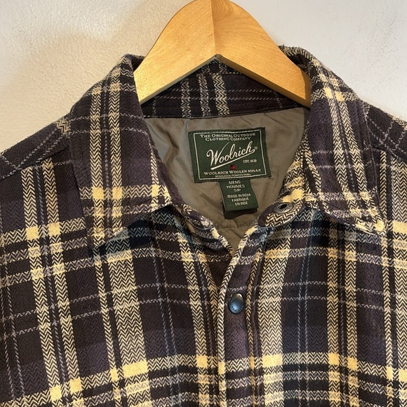 Woolrich Men’s plaid cotton snap-up jacket quilted size small - Picture 2 of 13